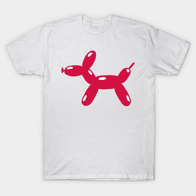 Red Balloon Dog T-Shirt by MichellePhong